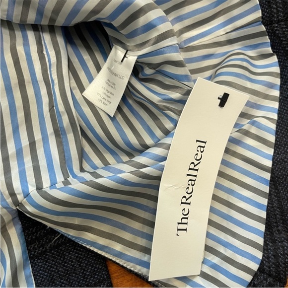 $678 VERONICA BEARD Gia Plaid Peak Lapel Dickey Jacket Blazer Blue/Navy size 8 - Picture 6 of 12